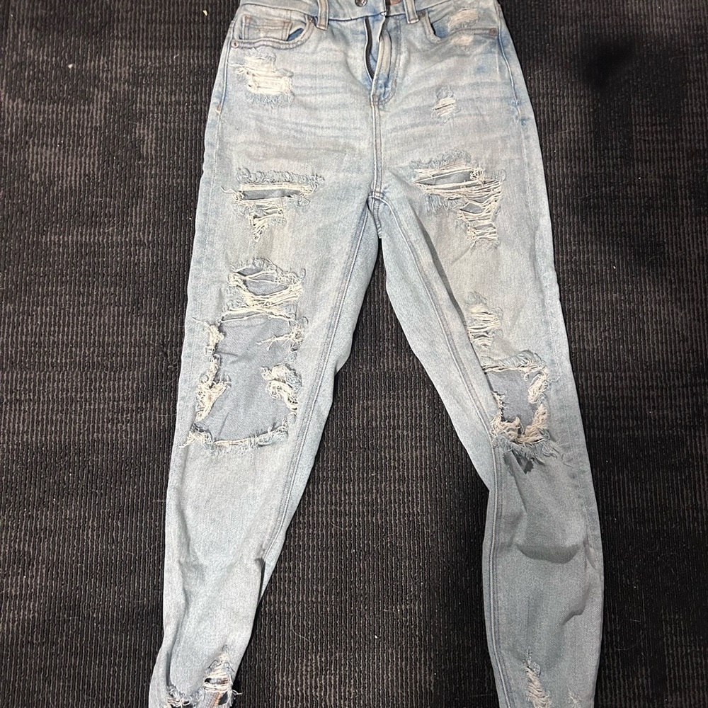American Eagle Outfitters Light Blue Distressed Skinny Jeans